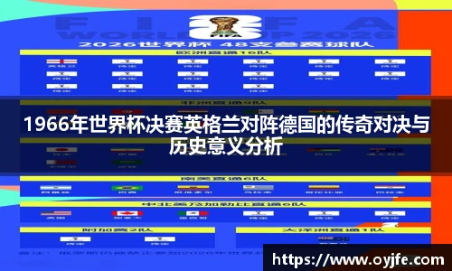 1966年世界杯决赛英格兰对阵德国的传奇对决与历史意义分析